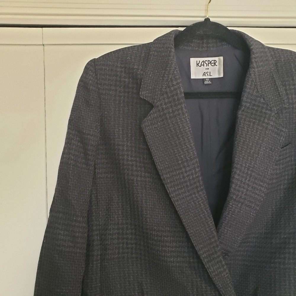 Kasper ASL Houndstooth Blazer Jacket Career‎ Business Office Work